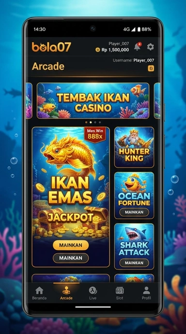 Layar utama bola07 — antarmuka bersih setelah instalasi